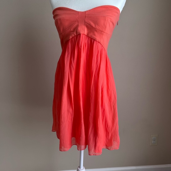 DIANE VON FURSTENBURG Asti Short Strapless 100% Silk Babydoll Dress wedding - Picture 2 of 13